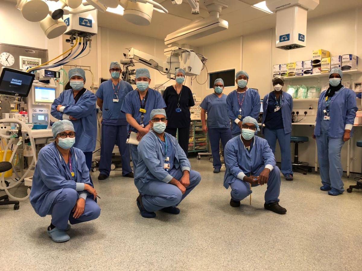 surgery team in scrubs