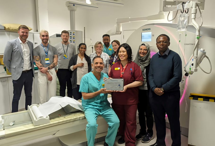 Cardiac CT service at St Bartholomew's Hospital collecting their award