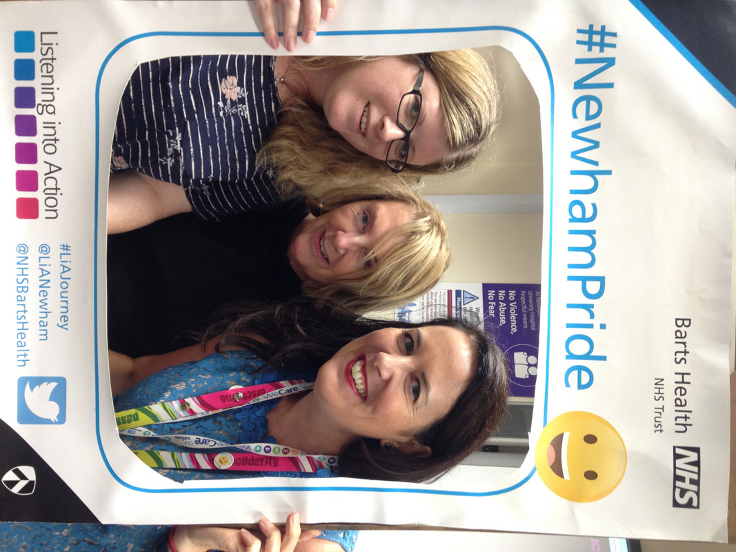 Julie Stacey, Linda Marling and Catriona Rowland from the quality improvement team in the party spirit